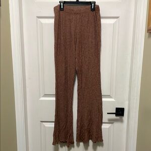 AMERICAN EAGLE | Brown | PullOn | Ribbed |Lounge Pants wRuffle Flare Hem| Size M